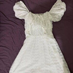 White Puff Sleeve Dress